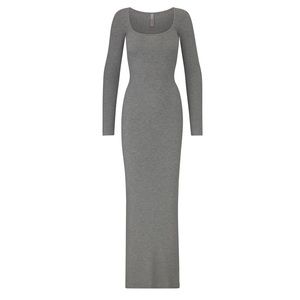 SKIMS Soft Lounge Long Sleeve Dress- Color “HEATHER GREY”- size “M”- NEW